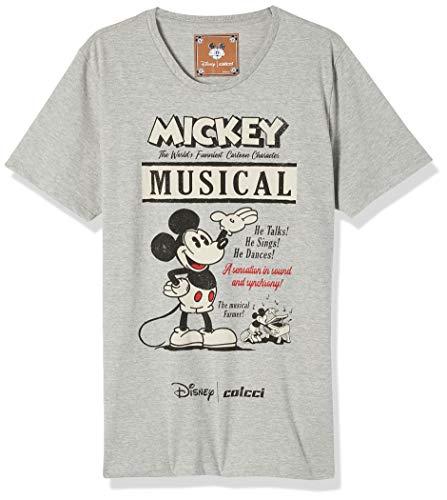 Camiseta Estampa Disney, Colcci, Masculino, Cinza (Mescla), P