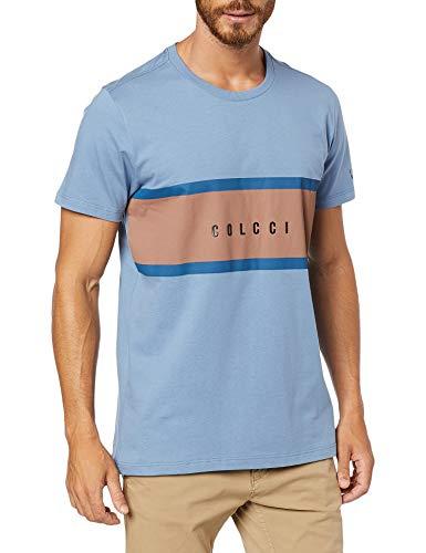 Camiseta Slim, Colcci, Masculino, Azul (Azul Jeans), M