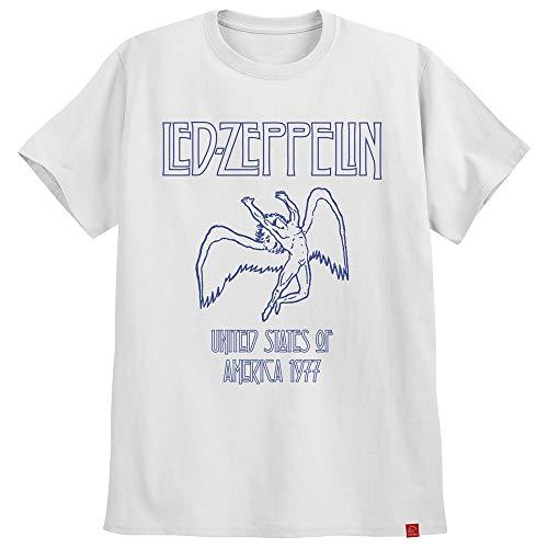 Camiseta Led Zeppelin Tour 1977 Camisa Bandas Ultra Skull G