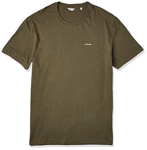 Calvin Klein Camiseta Slim Flamê, G, Militar