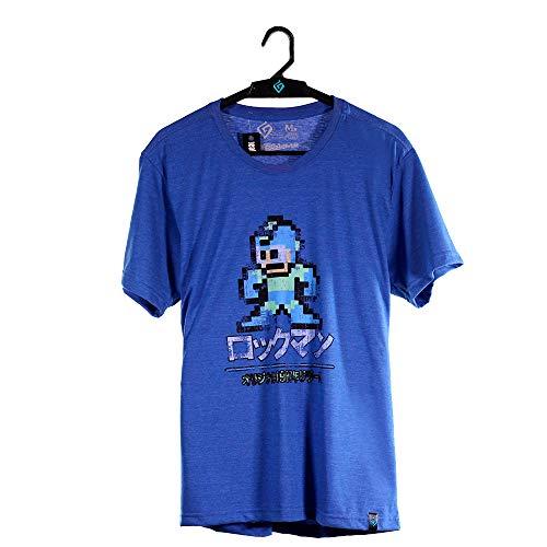 Camiseta 8 bits, Mega Man, Masculino, Azul, P