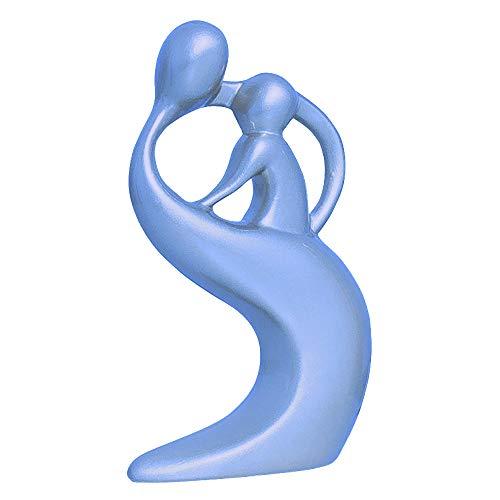 Escultura Decorativa Mãe E Filho Ceramicas Pegorin Azul Frozem