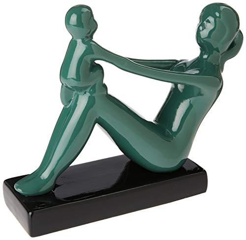 Estatua Mãe E Filho Na Base Ceramicas Pegorin Verde