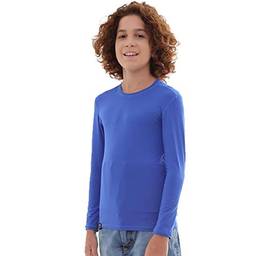 Camiseta UV Protection Infantil UV50+ Tecido Ice Dry Fit Secagem Rápida – 8 Azul Royal