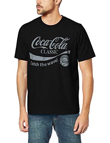 Coca Cola Jeans Classic: Catch the Wave! Camiseta de Manga Curta, Masculino, Preto, M