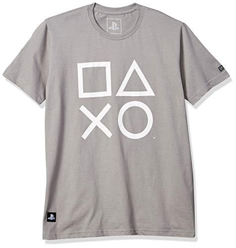 Camiseta Playstation Classic Symbols, Banana Geek, Adulto Unissex, Cinza, XGG
