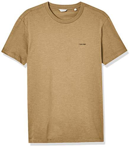 Camiseta Slim Flamê, Calvin Klein, Masculino, Camurça, GG