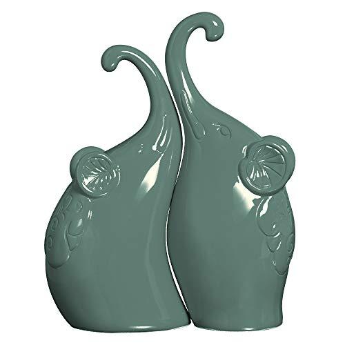Casal de Elefantes Enlace Ceramicas Pegorin, Verde Imperial
