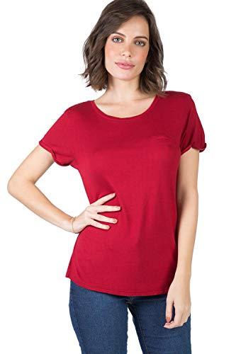 Camiseta Lisa com bolso, Taco, Feminino, Vermelho, P