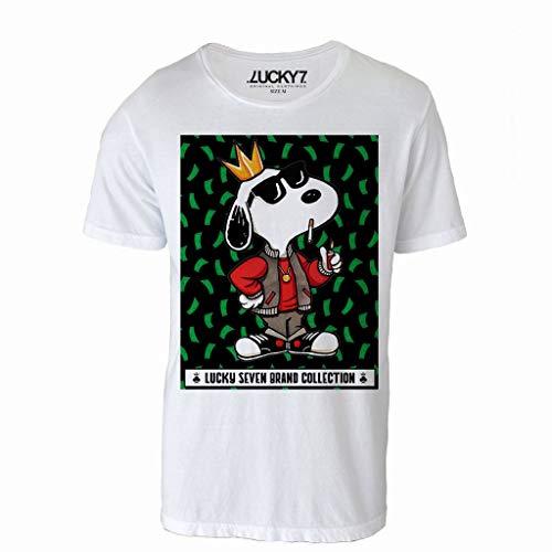 Camiseta Eleven Brand Branco P Masculina - Snoopy Rapper