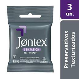 Conjunto de 3 Preservativos Lubrificados Sensation, Jontex