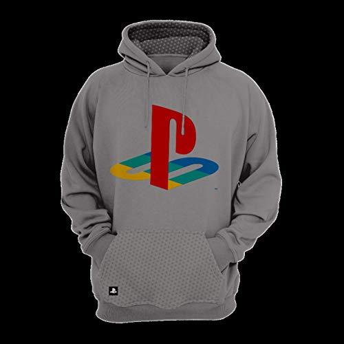 Moletom Playstation - Play Classic Color, Banana Geek, Adulto Unissex, Cinza, XG