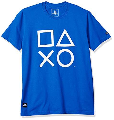 Camiseta Playstation Classic Symbols, Banana Geek, Adulto Unissex, Azul, M