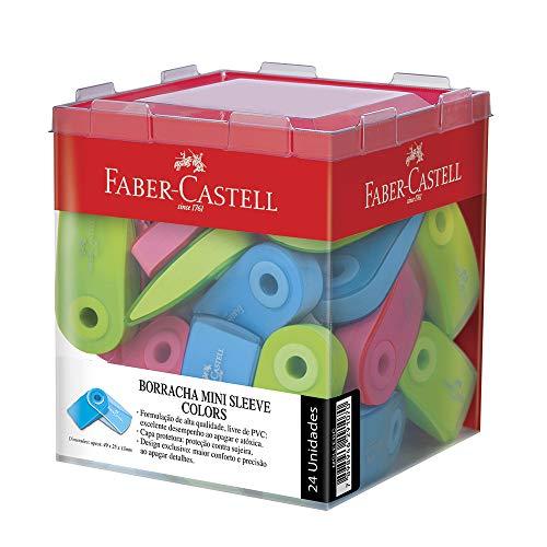 Borracha Mini Sleeve 3 Cores Sortidas 24 Unidades, Faber-Castell