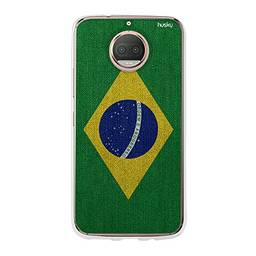 Capa Personalizada Bandeira Brasil, Husky para Moto G5S Plus, Capa Protetora para Celular, Multicor