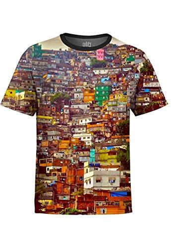 Camiseta Estampada Over Fame Favela Multicolorido