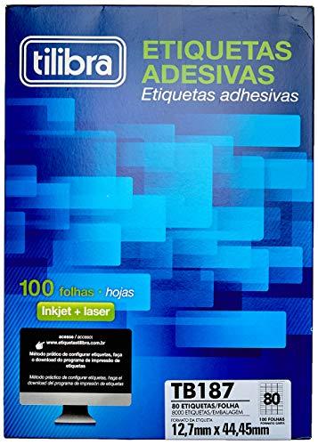 Etiqueta Adesiva Inkjet/Laser Carta 12,7mmx44,4mm TB6187 8000 Unidades