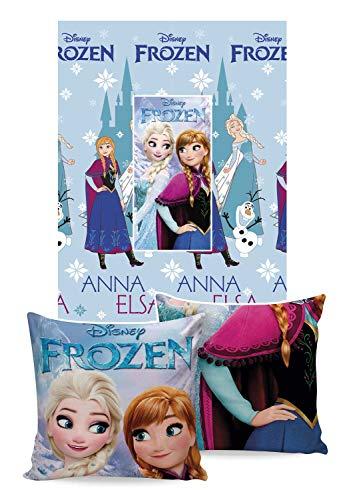 Manta Almofada Disney Frozen Jolitex Multicor Juvenil Poliéster