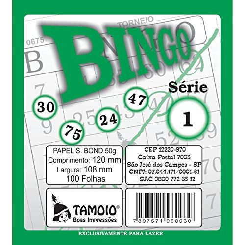 Bloco Para Bingo Verde 120x108mm 100 Folhas Tamoio, Multicor, pacote de 15