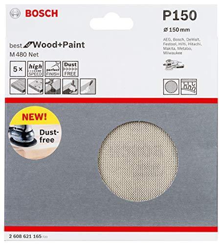 Bosch 2608621165-000, Disco Lixa Boschnet GR150-5X, Branco, 150 mm