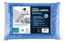 Travesseiro LátexSintético Frostygel para Fronhas Revestimento Poliéster Lavável Fibrasca Azul 50x70 cm
