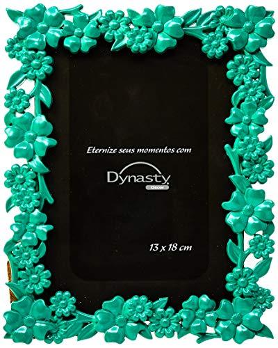 Porta Retrato Flowerfull em Plástico, 13x18cm, Verde Folha, Dynasty