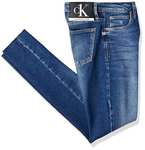 Calça Jeans Six Pockets bordado, Calvin Klein, Feminino, Marinho, 44