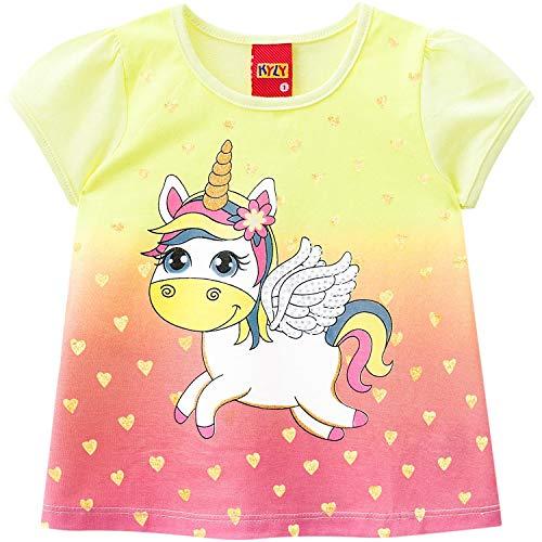Camiseta Manga Curta Estampada, Meninas, Kyly, Amarelo, P