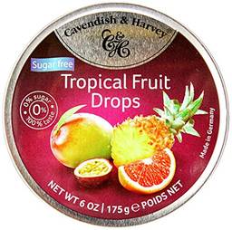Bala de Frutas Tropicais Zero Açúcar Cavendish & Harvey Lata 175g