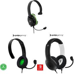 PDP Gaming LVL40 Stereo Headset with Mic for Switch OLED - Noise Cancelling Microphone - Black & White - Nintendo Switch