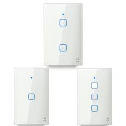 Interruptor Inteligente Wi-Fi para iluminação, 2 botões, Vidro Branco, HIINT2C, Hi By Geonav