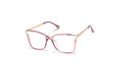 Óculos Armação Feminino Gatinho Com Lentes Sem Grau Aa-6814 Cor: Rosa-Coral-Claro