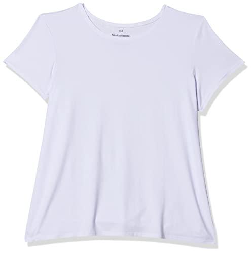 Camiseta Modal Gola C Super Feminina; basicamente; Branco G1