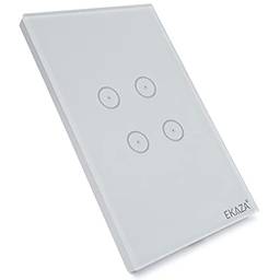 Interruptor Inteligente EKAZA 4 Botões Branco WiFi+BLE+RF, EKNH-T107-4W