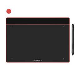 XP-PEN Deco Fun L Mesa Digitalizadora 10x6 Polegadas Tablet Digital com 8192 Níveis de Pressão Caneta Passiva Sem Bateria para desenho digital, animação, ensino online (vermelho)