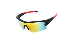 Óculos De Sol Esportivo Unissex Ciclismo Montanhismo Esporte Ao Ar Livre Cx-2802 Cor: Preto-Vermelho espelhado