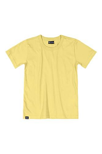 Camiseta básica em meia malha, Quimby, Meninos, Amarelo Pintassilgo, 01