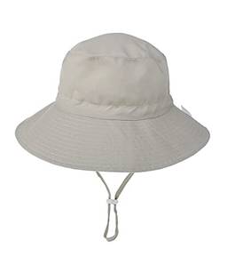 Chapéu de sol para bebê verão chapéus para menino de bebê UPF 50+ Proteção solar para criança chapéu balde para bebê menina boné ajustável (Bege, 48-50 cm / 6-24 Months)