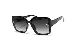 Óculos De Sol Feminino Gatinho Grande Com Proteção Uv 400 Lb-05 Cor: Preto