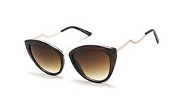 Óculos De Sol Feminino Gatinho Com Proteção Uv 400 Lb-201 Cor: Marrom-Café