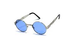 Óculos de sol Steampunk Retro Metal Unissex Com Proteção Uv-400 ho-1882 (Azul)