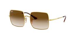 Óculos de sol femininos Ray-Ban Rb1971 quadrados, dourado/marrom degradê transparente, 54 mm EUA