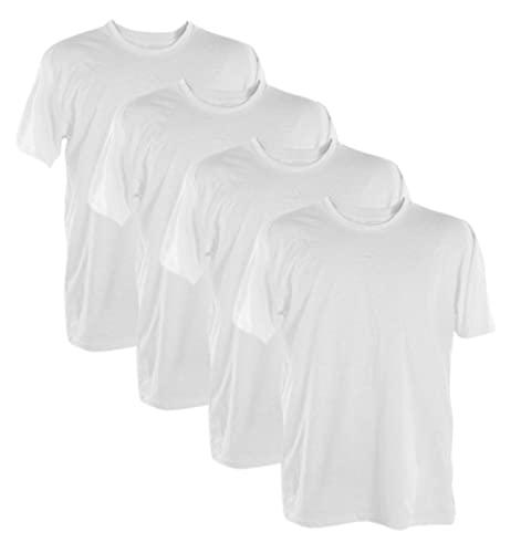 Kit 4 Camisetas 100% Algodão 30.1 Penteadas (Branca, G)