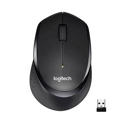 Logitech Mouse sem fio M330 Silent Plus, 2,4 GHz com nanoreceptor USB, rastreamento óptico de 1000 DPI, bateria de 2 anos, compatível com PC, Mac, laptop, Chromebook - preto