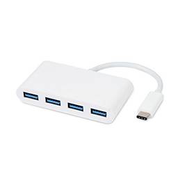 Adaptador USB-C (tipo C) macho possibilita a expansão da sua porta USB-C (tipo C) para até 4 saídas USB 3.0, Branco, UCA07, Geonav