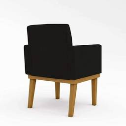 Kit 2 Poltronas Cadeira Com Base Reforçada Pretas Desenho do tecido: ; Preto