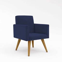 Kit 2 Cadeiras Poltronas - Recepção Escritório Azul Marinho Desenho do tecido:Suede; Azul-marinho
