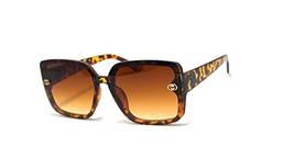 Óculos De Sol Feminino Gatinho Grande Com Proteção Uv 400 Lb-05 Cor: Marrom-Tartaruga