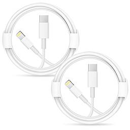 Cabo Lightning carregador rápido para iPhone ?Certificado Apple MFi?Pacote com 2 cabos USB-C para Lightning (1,6 m) carregamento rápido compatível com iPhone 12/12 Mini/12 Pro/12 Pro Max/11 Pro/11 Pro Max/Xs Max/XR/X, iPad