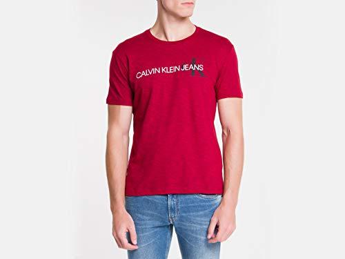 Camiseta Básica Manga Curta, Calvin Klein, Masculino, Vermelho, M